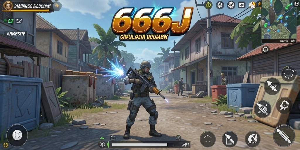 Tampilan gameplay <strong>666J</strong> yang menampilkan interaksi karakter di dunia simulasi.