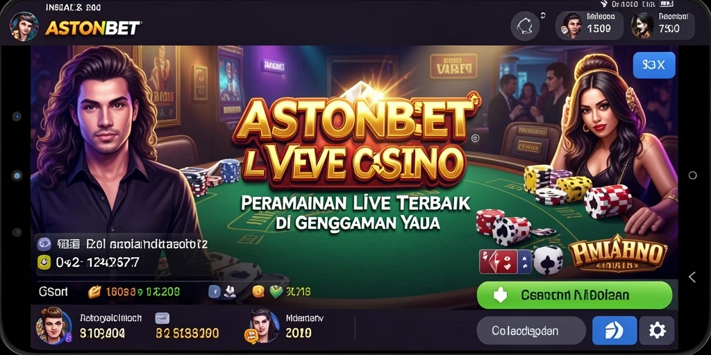 Screenshot gameplay Live Casino ASTONBET yang mendebarkan.