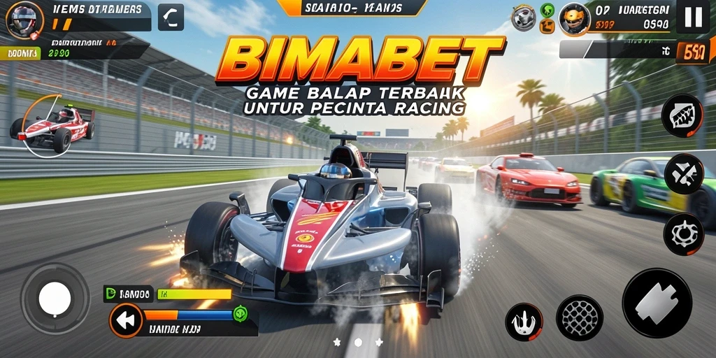 Tampilan gameplay Racing yang menegangkan dalam BIMABET.