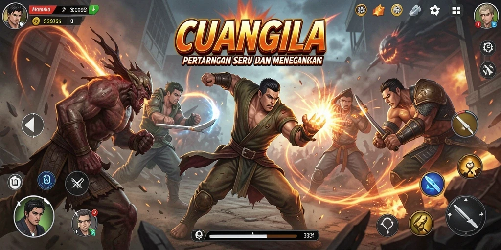 Screenshot CUANGILA menampilkan aksi pertarungan yang sangat dinamis dan menegangkan.