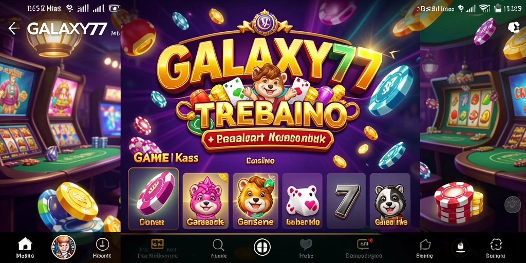 Screenshot gameplay GALAXY77 menampilkan suasana Kasino yang seru.