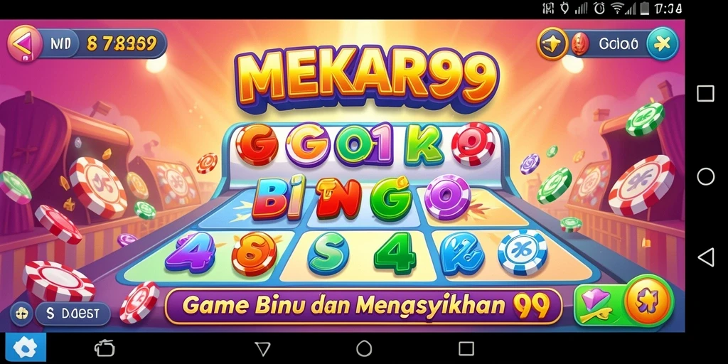Tampilan gameplay MEKAR99 yang menarik dalam permainan Bingo.