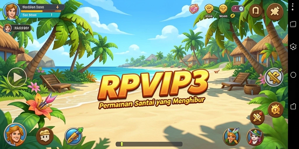 Tampilan gameplay RPVIP3 yang ceria dan mengasyikkan.